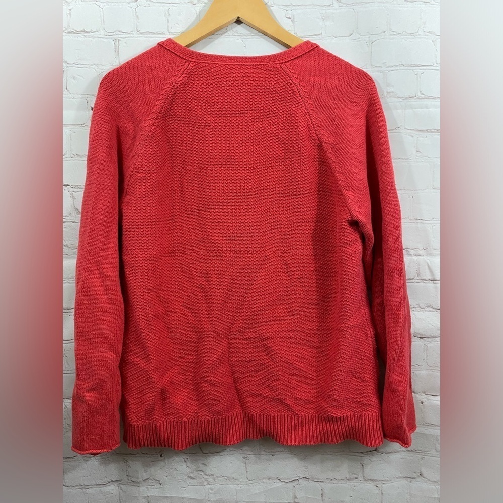 J.Jill Zip Up V-Neck Knit Cardigan Womens Size Medium Salmon Color - Picture 2 of 12